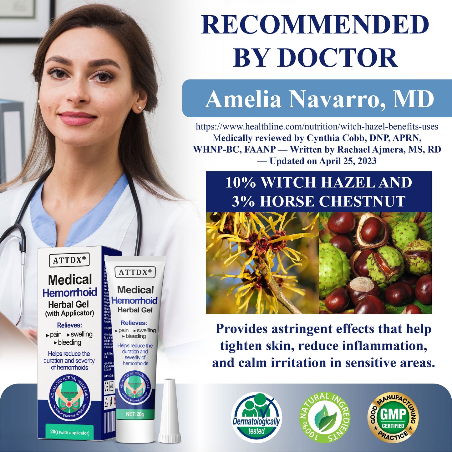 Medical Hemorrhoid Herbal Gel with Applicator