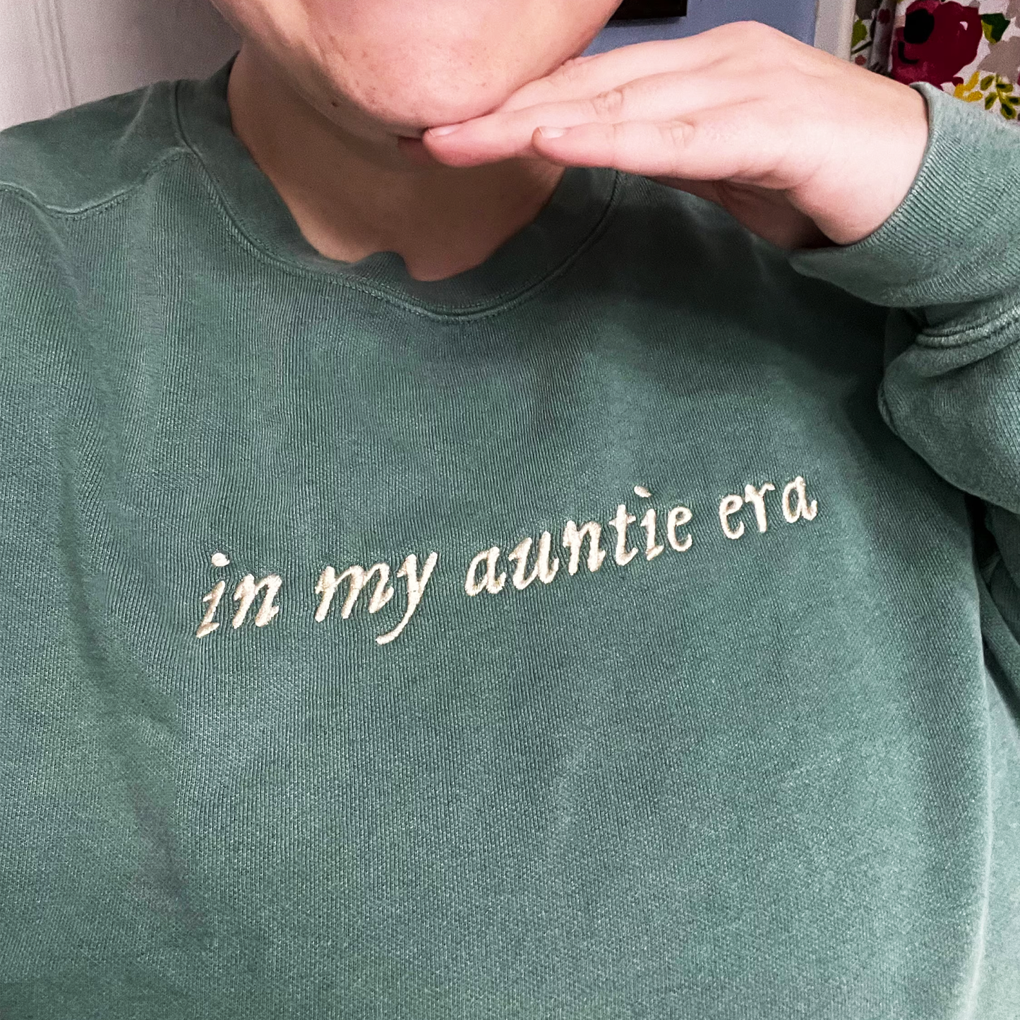 In My Auntie Era Sweatshirt or T-Shirt, Custom Embroidered Gift for New Aunt