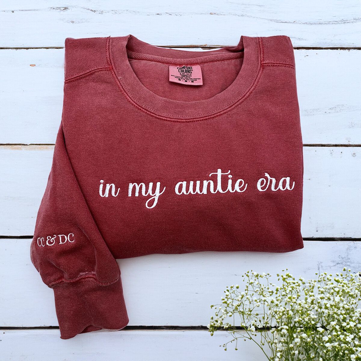 In My Auntie Era Sweatshirt or T-Shirt, Custom Embroidered Gift for New Aunt