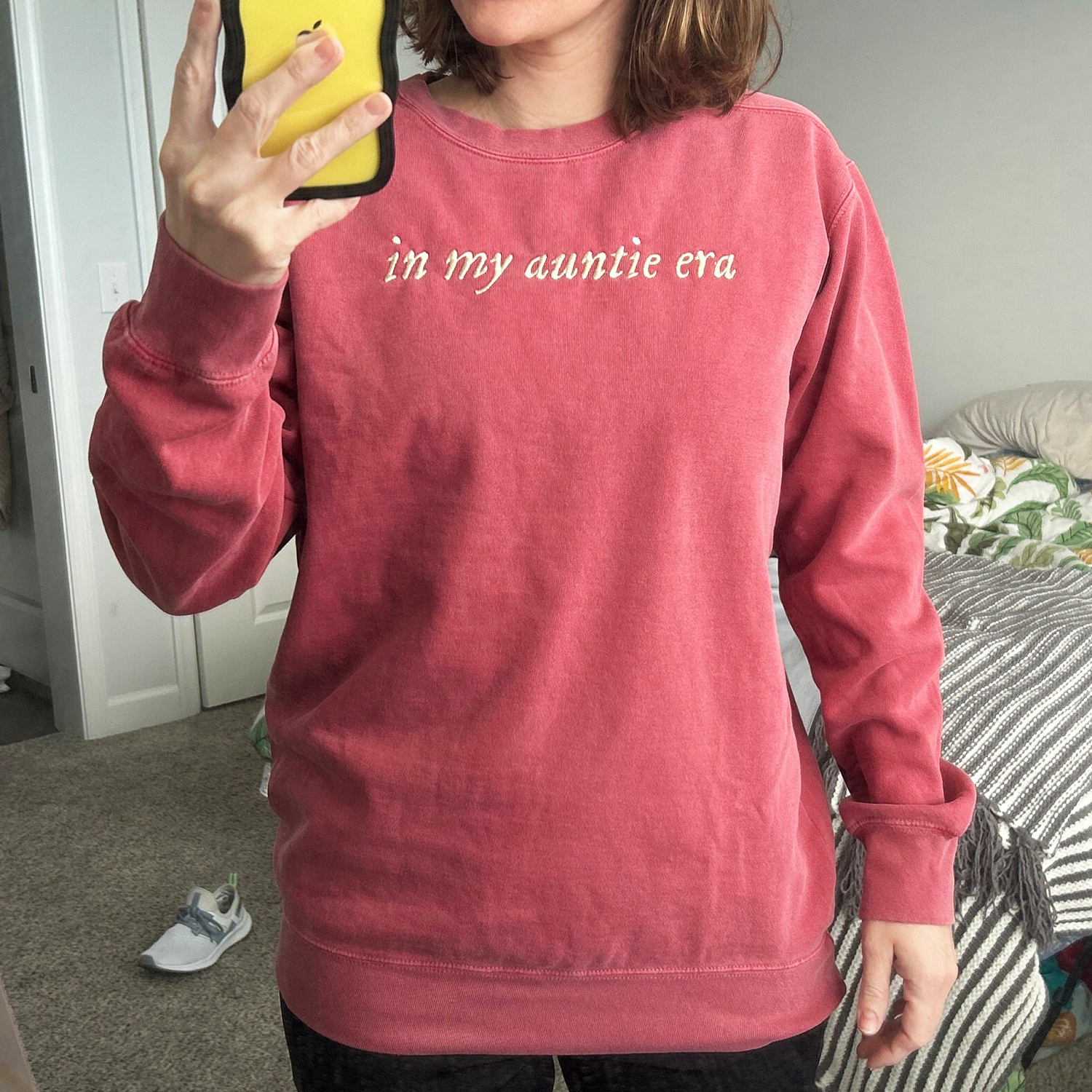 In My Auntie Era Sweatshirt or T-Shirt, Custom Embroidered Gift for New Aunt