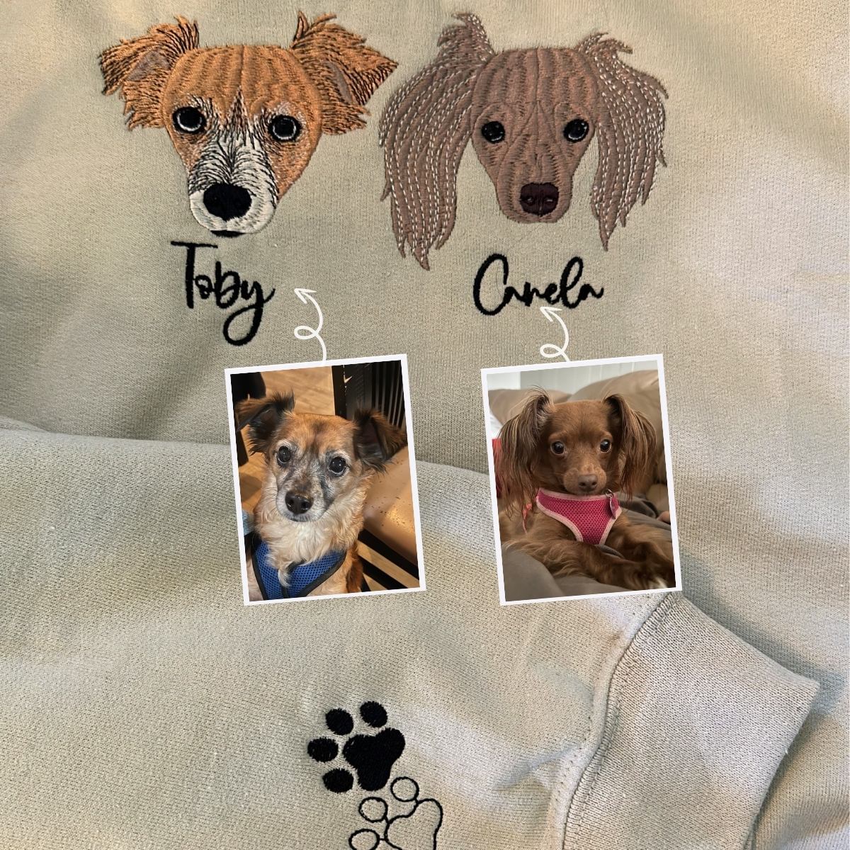 Husky Sweatshirt or Hoodie, Custom Embroidered Gift from Photo Name