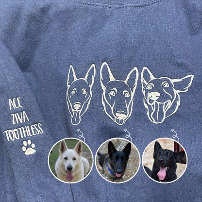 Husky Sweatshirt or Hoodie, Custom Embroidered Gift from Photo Name