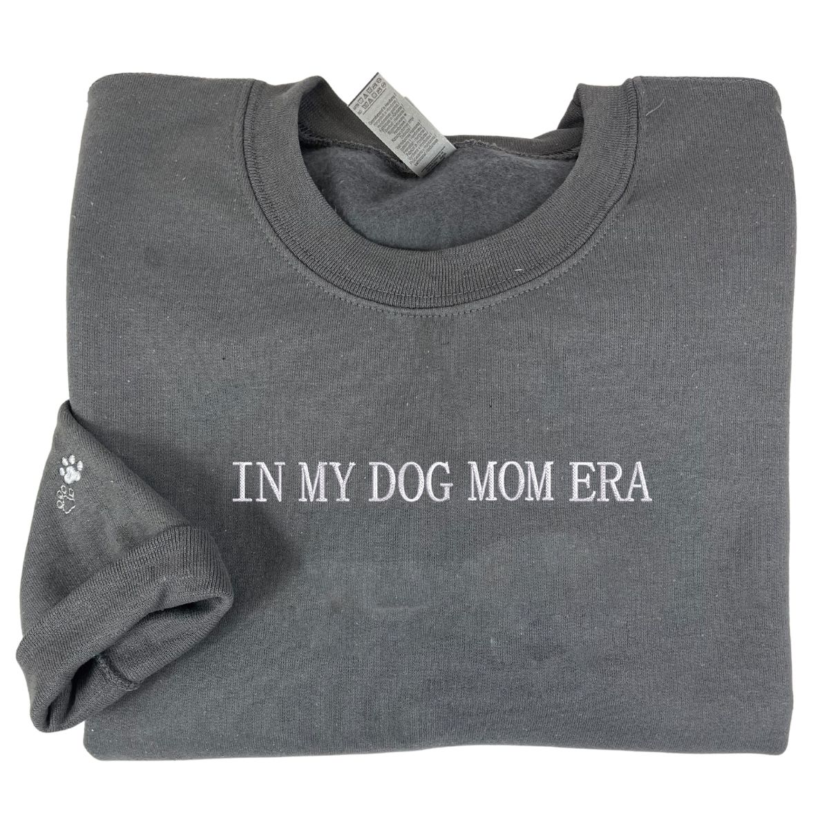 In My Dog Mom Era Sweatshirt, Hoodie Embroidered with Dog Ear, Name