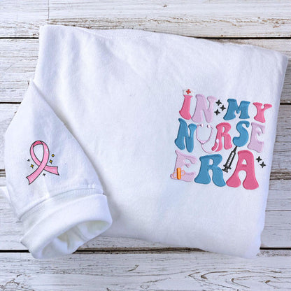 In My Nurse Era Zip Sweatshirt or Hoodie, Personalized Embroidered Gift For Nurse