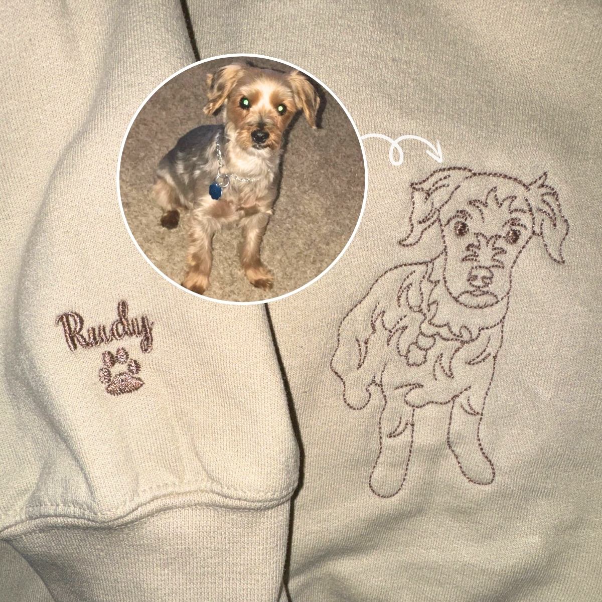 Husky Sweatshirt or Hoodie, Custom Embroidered Gift from Photo Name