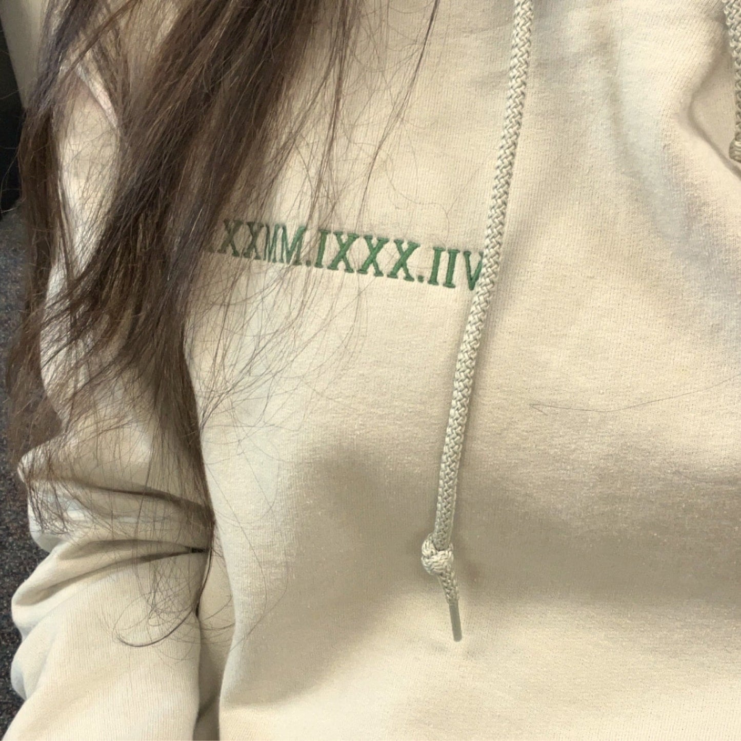 His and Hers Matching Hoodies or Sweatshirts Gift with Embroidered Roman Numerals on Chest